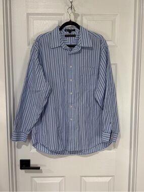 Tommy Hilfiger Blue Pinstripe Dress Shirt